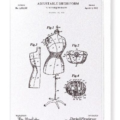 PATENT OF ADJUSTABLE DRESS FORM 1917  Greeting Card