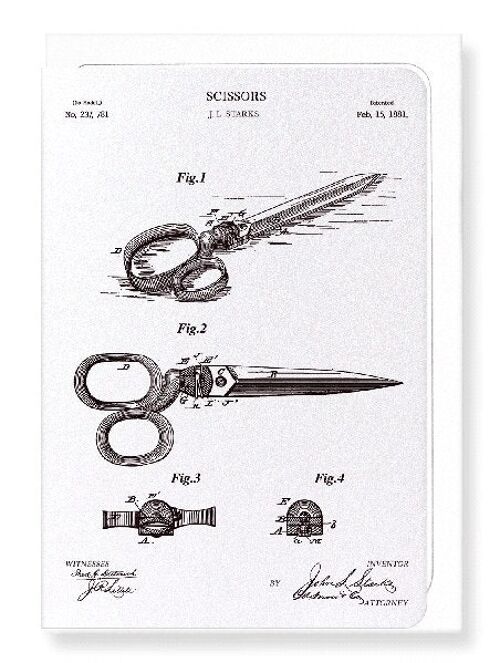 PATENT OF SCISSORS 1881  Greeting Card