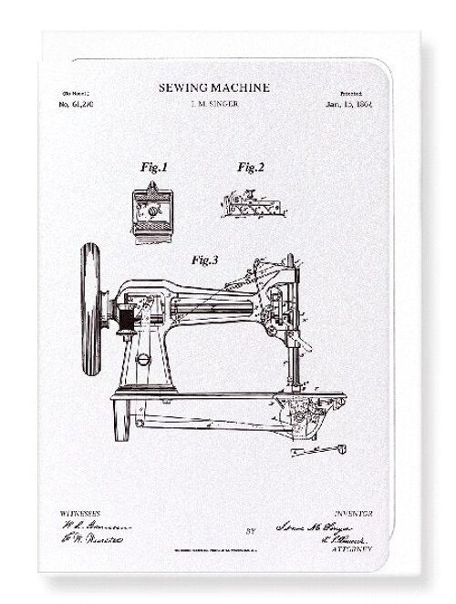 PATENT OF SEWING MACHINE 1867  Greeting Card