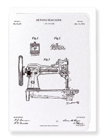 BREVET DE MACHINE À COUDRE 1867 Carte de vœux 1