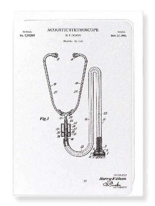 PATENT OF STETHOSCOPE 1945  Greeting Card