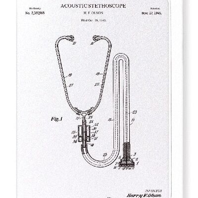 PATENT VON STETHOSKOP 1945 Grußkarte