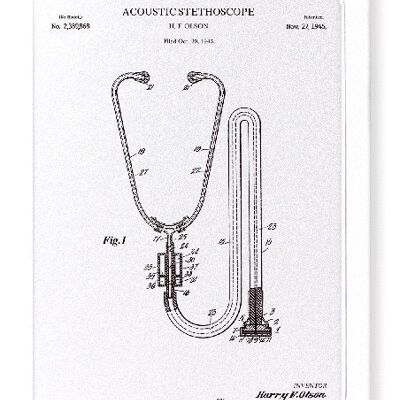 PATENT OF STETHOSCOPE 1945  Greeting Card