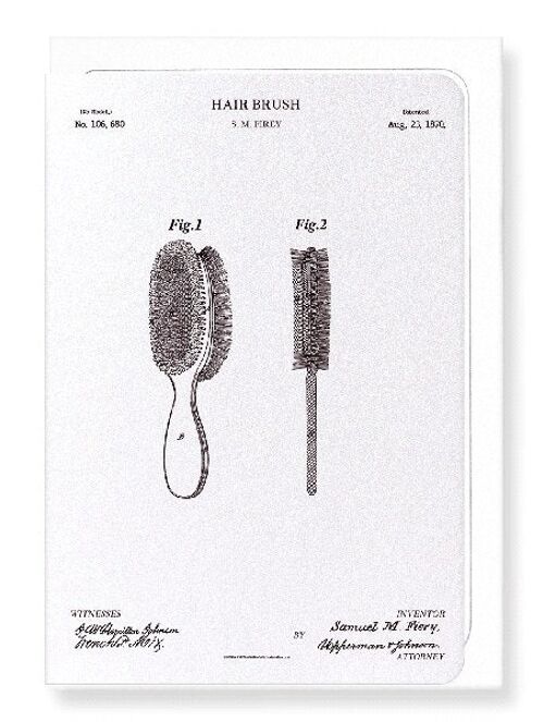PATENT OF A HAIR BRUSH 1870  Greeting Card