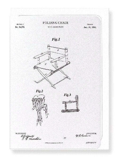 PATENT OF FOLDING CHAIR 1862  Greeting Card