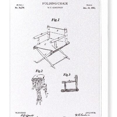 PATENT OF FOLDING CHAIR 1862  Greeting Card