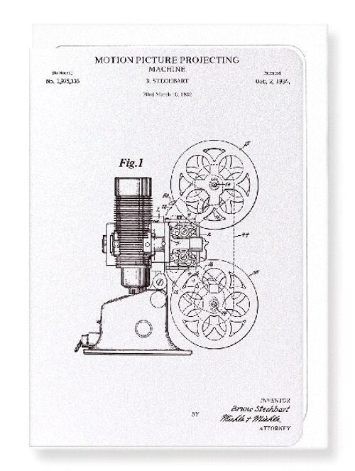 PATENT OF MOTION PICTURE PROJECTING MACHINE 1934  8xCards