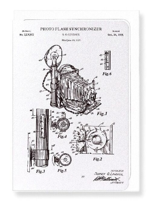 PATENT OF PHOTO FLASH SYNCHRONISER 1939  Greeting Card