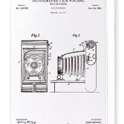 PATENT OF PHOTOGRAPHIC FILM WINDING 1920  Greeting Card
