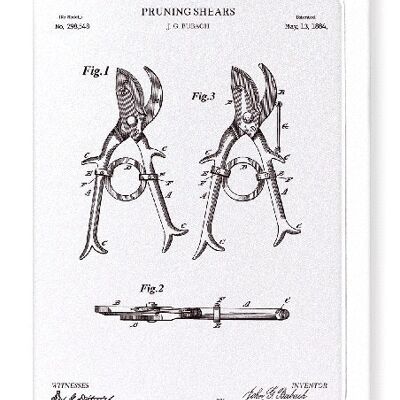 PATENT OF PRUNING SHEARS 1884  Greeting Card