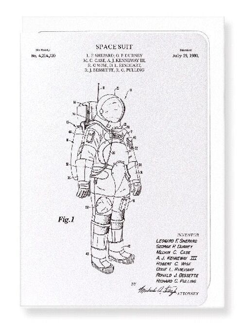 PATENT OF SPACESUIT 1980  Greeting Card