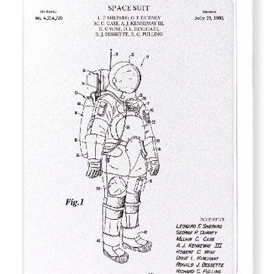 PATENTE DE TRAJE ESPACIAL 1980 Tarjetas de felicitación