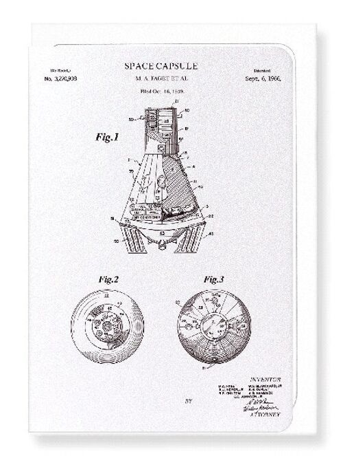 PATENT OF SPACE CAPSULE 1966  Greeting Card