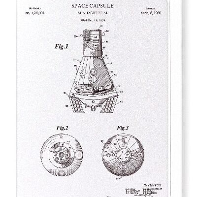 BREVETTO DELLA CAPSULA SPAZIALE 1966 Biglietto d'auguri