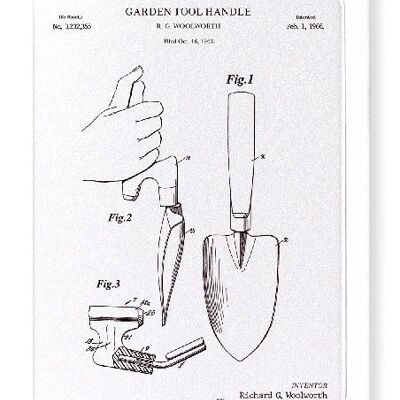 BREVETTO FRATTAZZO CON MANICO PER UTENSILI DA GIARDINO 1966 Biglietto d'auguri