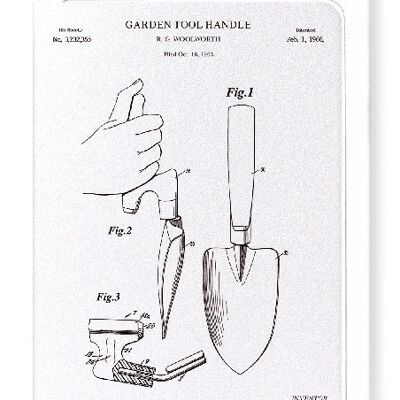 PATENT OF GARDEN TOOL HANDLE TROWEL 1966  Greeting Card