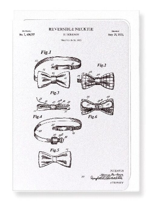 PATENT OF REVERSIBLE BOW TIE 1923  Greeting Card