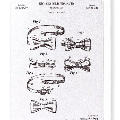 PATENT OF REVERSIBLE BOW TIE 1923  Greeting Card