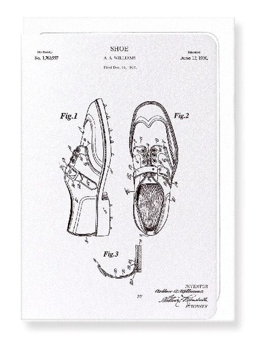 PATENT OF GOLF SHOES 1930  Greeting Card