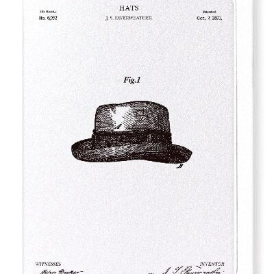PATENT OF HATS 1873  Greeting Card