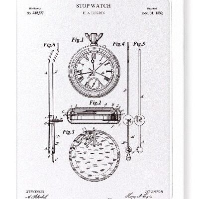 PATENT DER STOPPUHR 1889 Grußkarte