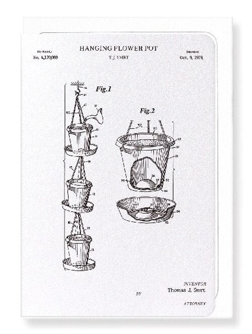PATENT OF HANGING FLOWER POT 1979  Greeting Card