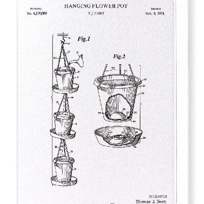 PATENT OF HANGING FLOWER POT 1979  Greeting Card