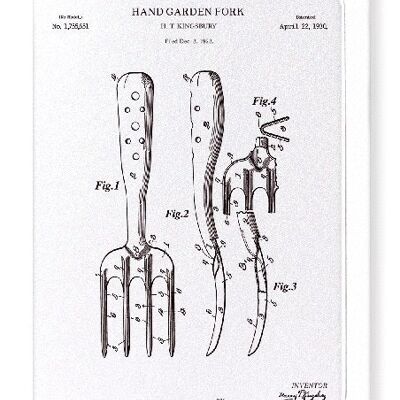 PATENT OF HAND GARDEN FORK 1930  Greeting Card