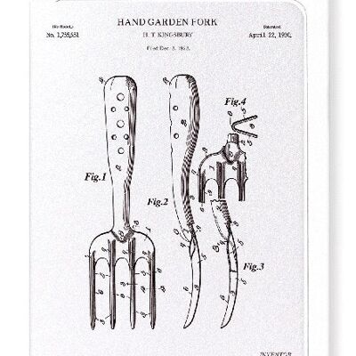 PATENT OF HAND GARDEN FORK 1930  Greeting Card