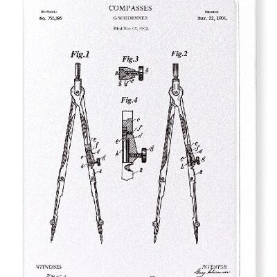 PATENT OF COMPASS 1904  Greeting Card
