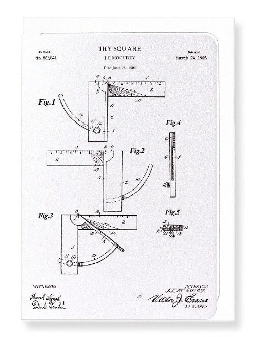 PATENT OF TRY SQUARE 1908  Greeting Card