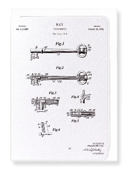 PATENT OF KEY 1920  Greeting Card