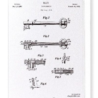 PATENT OF KEY 1920  Greeting Card