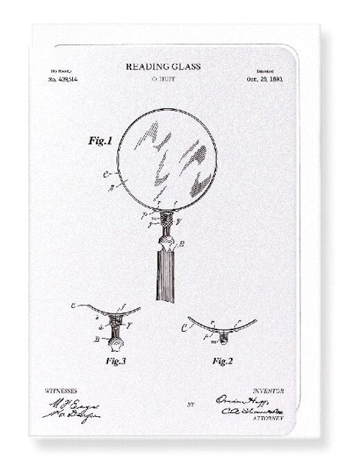 PATENT OF READING GLASS 1890  Greeting Card