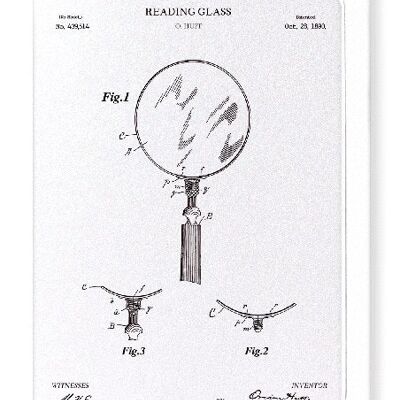 PATENT OF READING GLASS 1890  Greeting Card