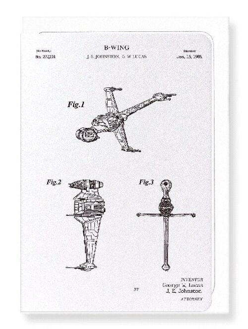 PATENT OF B-WING 1985  Greeting Card