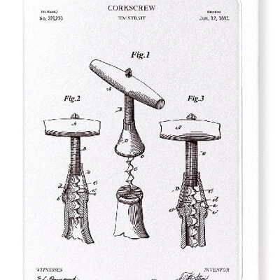 PATENT VON KORKENZIEHER 1883 Grußkarte