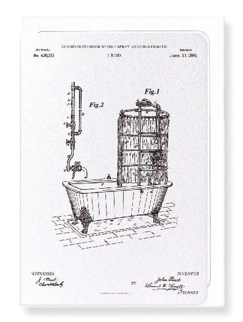 PATENT OF SHOWER BATH 1890  Greeting Card