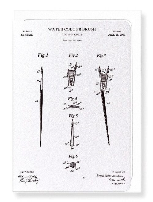 PATENT OF WATER COLOUR BRUSH 1907  Greeting Card