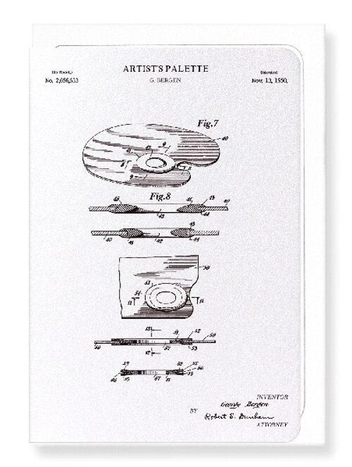 PATENT OF ARTIST'S PALETTE 1950  Greeting Card