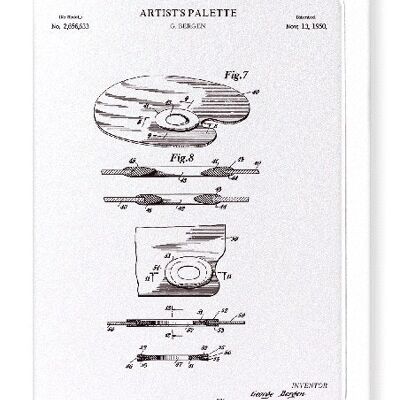 PATENT OF ARTIST'S PALETTE 1950  Greeting Card