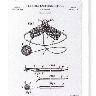 PATENT OF KNITTING NEEDLE 1937  Greeting Card
