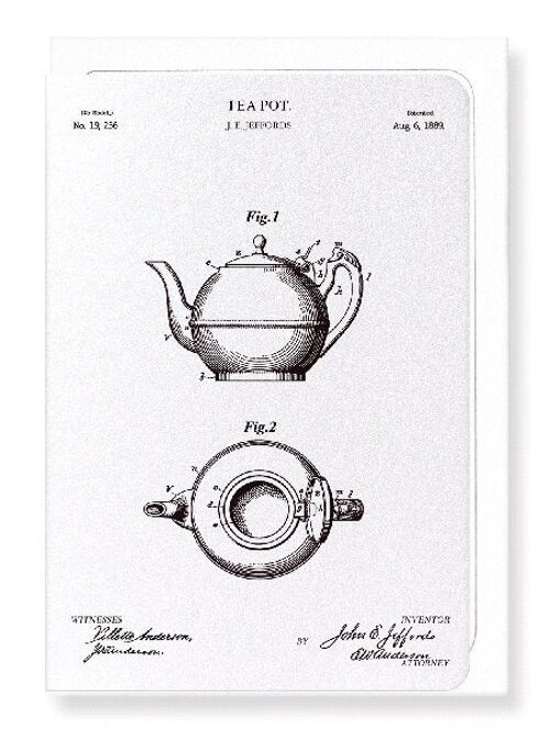 PATENT OF TEAPOT 1889  Greeting Card