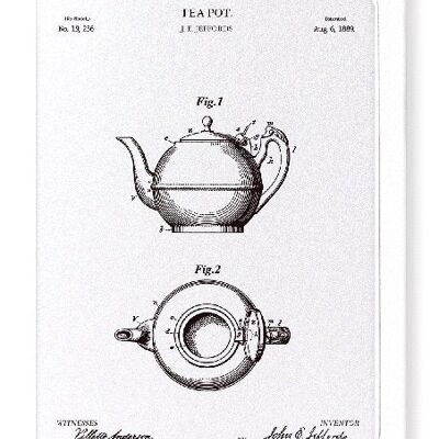 PATENT OF TEAPOT 1889  Greeting Card