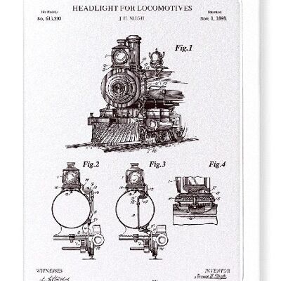 PATENTE DE FARO PARA LOCOMOTORAS 1898 Tarjetas de felicitación