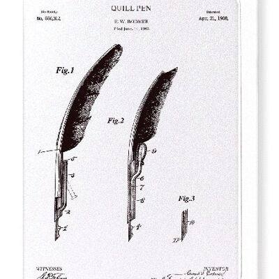 PATENT OF QUILL PEN 1908  Greeting Card