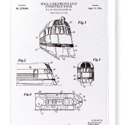 BREVET DE CONSTRUCTION DE L'AVANT DE VOITURE FERROVIAIRE 1941 8xCards