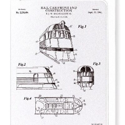 PATENT OF RAIL CAR FRONT END CONSTRUCTION 1941  8xCards