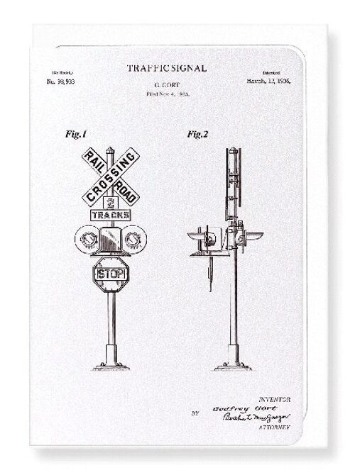 PATENT OF TRAFFIC SIGNAL 1936  Greeting Card