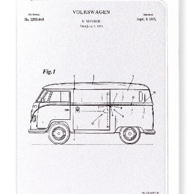 PATENT OF VOLKSWAGEN 1975  Greeting Card